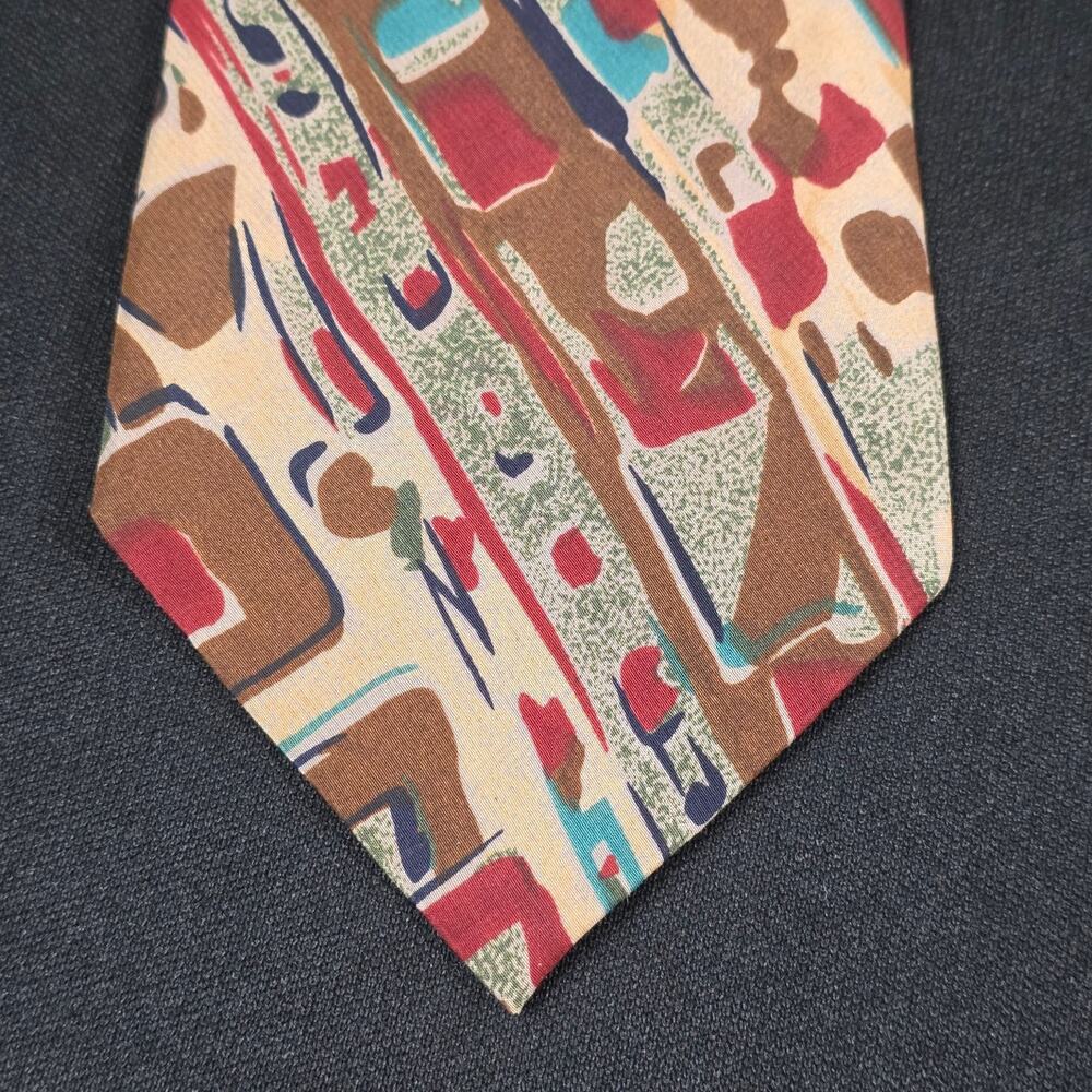 PRINCIPE Men's Multi-Color 100% Silk Abstract Pattern Necktie